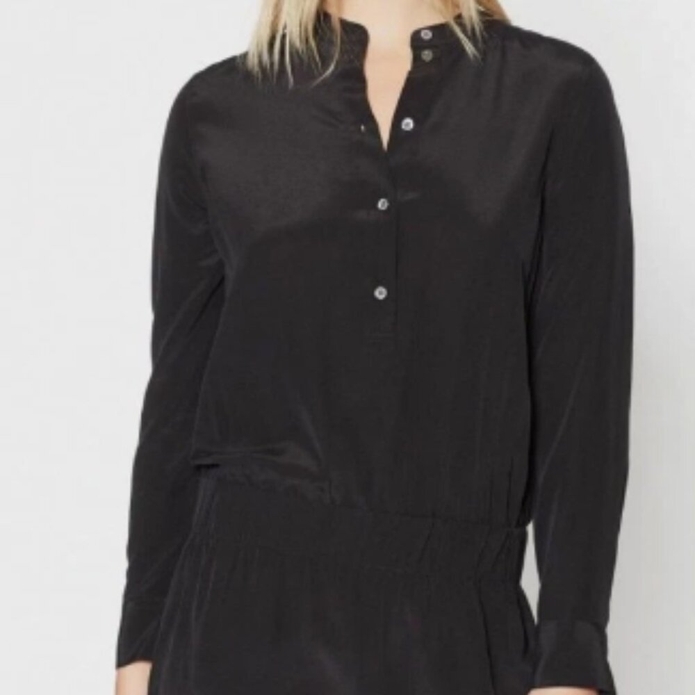 Equipment Women’s Chelsea Shirt Dress 100% Silk Small Solid Black